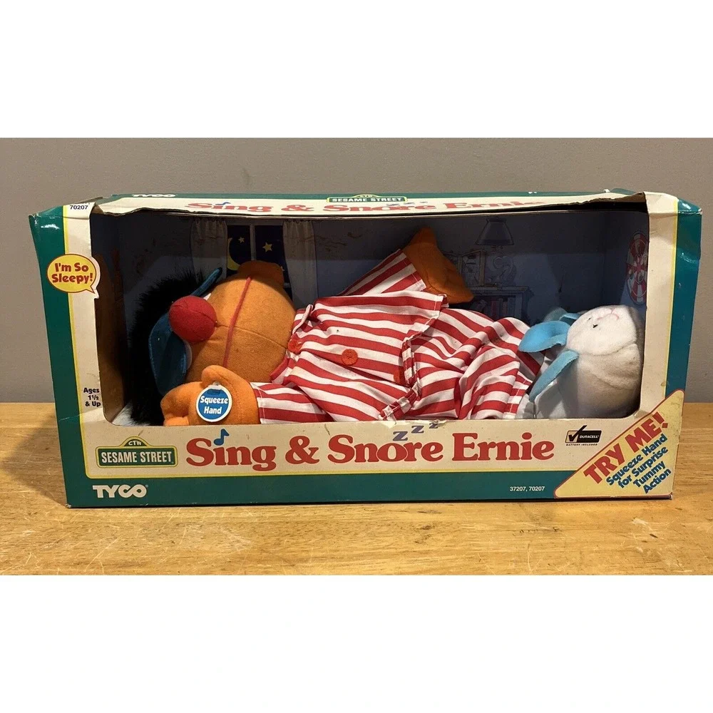 Vintage Sing And Snore Ernie Vintage Tyco Toy 1996 Never Taken Out Of‎ Box
